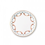 WELLINGTON BIT PATTERN BONE CHINA ROUND BREAD PLATE Shiny Gold rimmed add a formal class and style to the 6.5 inch Bread Plate.